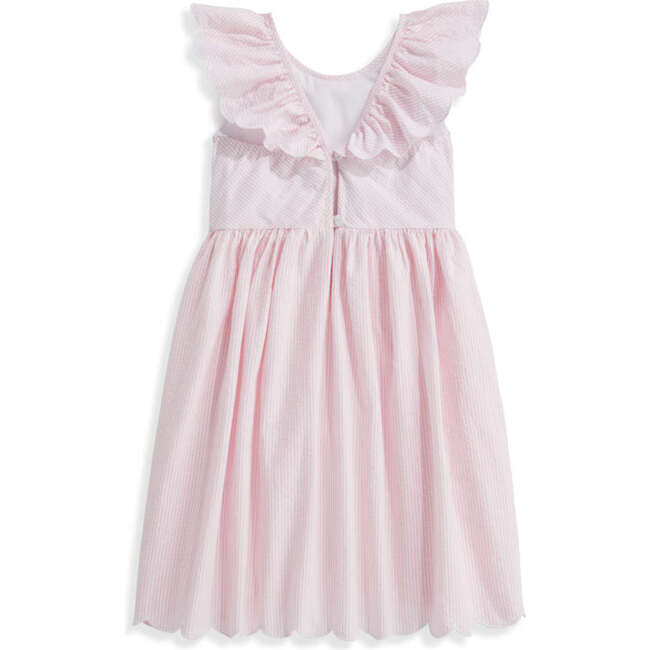 Sloane Scalloped Dress, Pink Seersucker Stripe - Dresses - 2