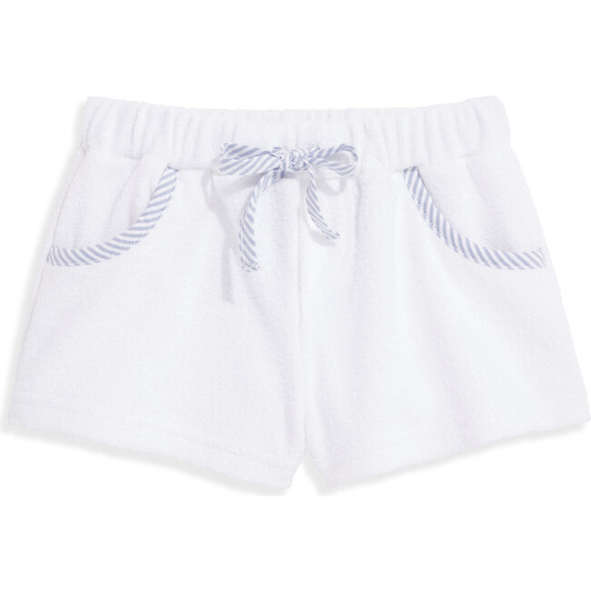 Terry Play Short, White And Blue - Shorts - 1