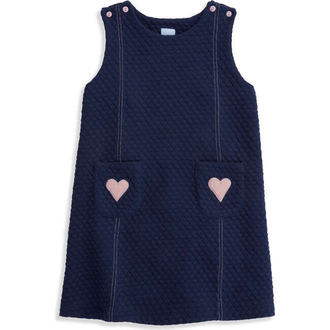 Quilted Heartley Shift Dress, Navy - Dresses - 1