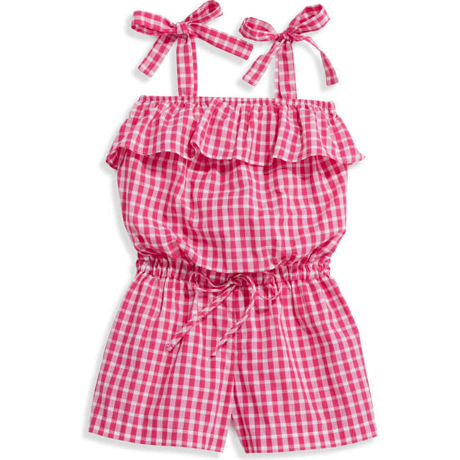 Alexis Ruffled Romper, Georgina Check - Rompers - 1