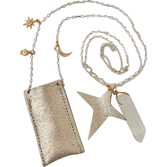 Amulet Crystal Sparkle Necklace, Champagne - Necklaces - 2