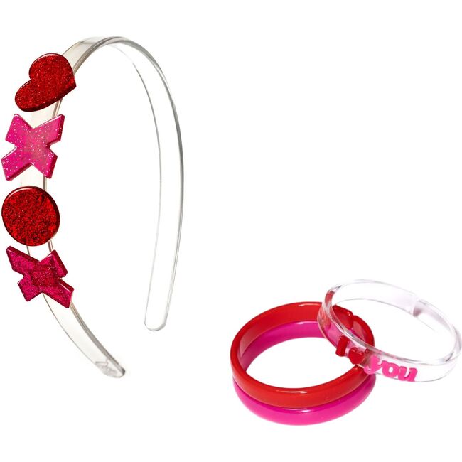 Lilies & Roses- XOXO Headband & I Heart You Bracelet Bundle - Mixed Accessories Set - 1