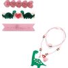 Lilies & Roses- Dinosaur Love Alligator Clips & Preciousaurus Necklace Bundle - Mixed Accessories Set - 1 - thumbnail