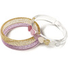 Lilies & Roses- Hearts Pearl Shades Gold Pink Glitter Bangles (Set of 3) - Bracelets - 1 - thumbnail