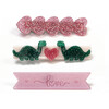 Lilies & Roses- Dinosaur Love Alligator Clips & Preciousaurus Necklace Bundle - Mixed Accessories Set - 2