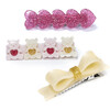 Lilies & Roses- Bear with Hearts and Bow Alligator Clip (Set of 3) - Hair Accessories - 2 - thumbnail