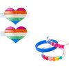 Lilies & Roses- Rainbow Hearts Alligator Clips & Bracelet Bundle - Mixed Accessories Set - 1 - thumbnail