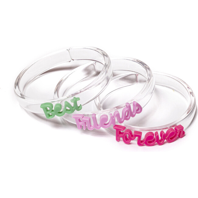 Lilies & Roses- Best Friends Forever Green Pink Bangles (Set of 3)