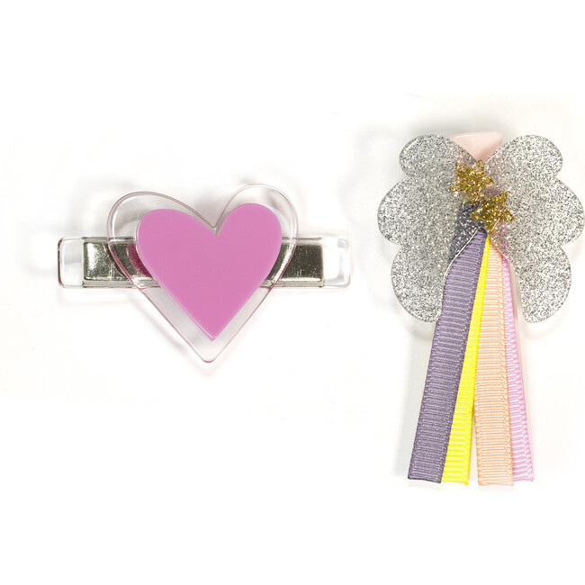 Lilies & Roses- Angel Wing Silver Alligator Clip