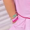 Lilies & Roses- Best Friends Forever Green Pink Bangles (Set of 3) - Bracelets - 2