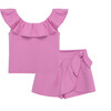 Mock Wrap Short Set, Purple - Mixed Apparel Set - 1 - thumbnail