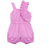 Baby Pleated Romper, Purple - Rompers - 1 - thumbnail