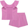 Mock Wrap Short Set, Purple - Mixed Apparel Set - 2