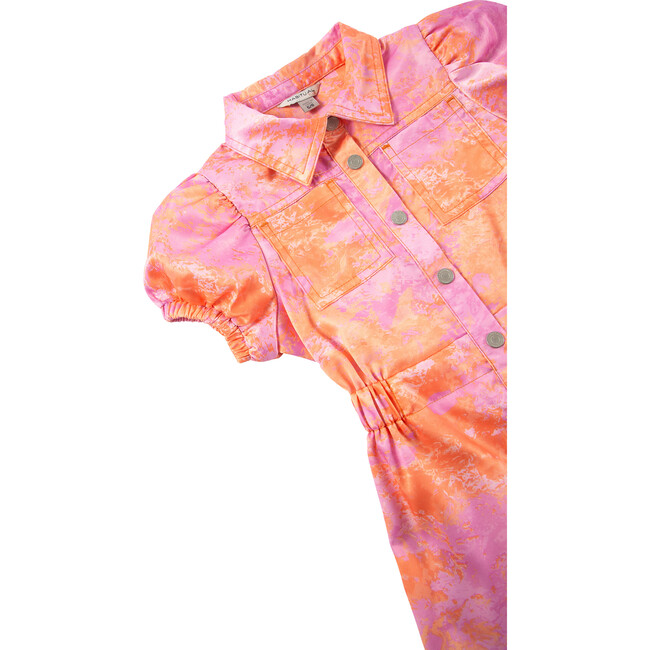 Satin Utility Romper, Tie-Dye - Rompers - 3