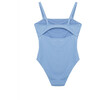 Bow Front One-Piece Swimsuit, Blue - One Pieces - 3