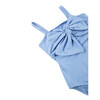 Bow Front One-Piece Swimsuit, Blue - One Pieces - 4
