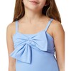 Bow Front One-Piece Swimsuit, Blue - One Pieces - 6 - thumbnail