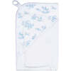 Toile Hooded Towel, Blue - Bath Towels - 1 - thumbnail