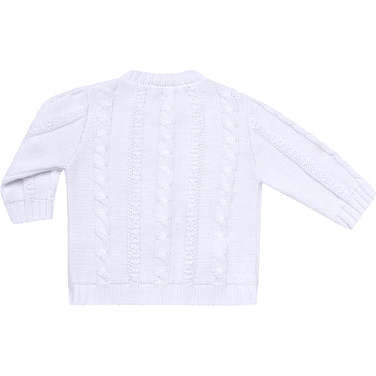 Nella Knit Cardigan, White - Sweaters - 2