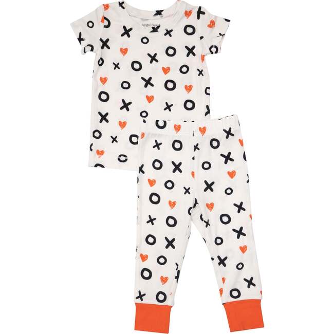 XOXO Short Sleeve Loungewear Set, Black And Orange - Mixed Apparel Set - 1