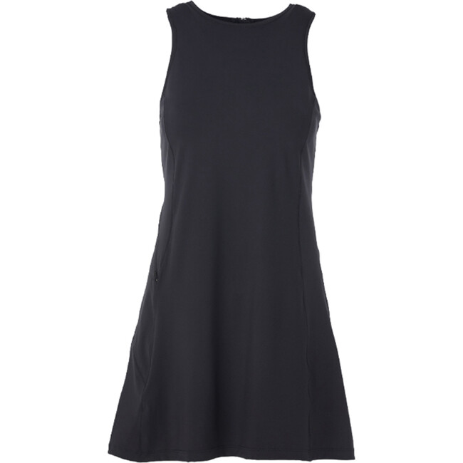 Women's Panama Sleeveless A-Line Dress, Black