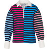 Women's Rara Rugby Button-Up Sweatshirt, Multicolor Stripes - Sweatshirts - 1 - thumbnail