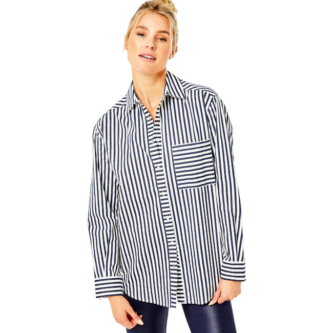 Women's Assembly Button Down Shirt, Multicolor Stripes - Shirts - 1