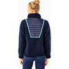 Women's Major Sherpa High Neck Zipper Pullover, Navy - Sweatshirts - 2