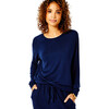 Women's Lovie Raglan Sleeve Sweatshirt, Navy - Sweatshirts - 1 - thumbnail