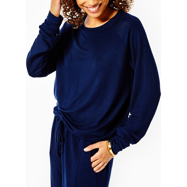 Women's Lovie Raglan Sleeve Sweatshirt, Navy - Sweatshirts - 3