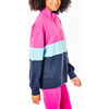 Women's Varsity Quarter Zip Sweatshirt, Berry Mod And Multicolors - Sweatshirts - 3 - thumbnail