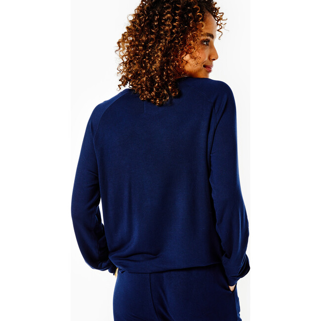 Women's Lovie Raglan Sleeve Sweatshirt, Navy - Sweatshirts - 4