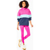 Women's Varsity Quarter Zip Sweatshirt, Berry Mod And Multicolors - Sweatshirts - 5 - thumbnail