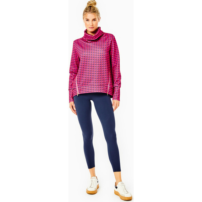 Women's Everyday Turtleneck Pullover, Berry Mod Geo - Sweatshirts - 5
