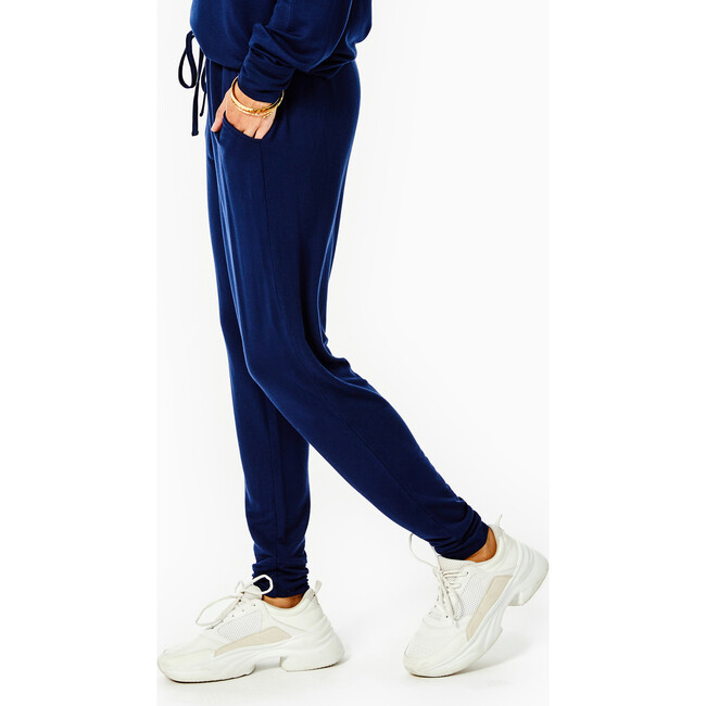 Women's Lovie Jogger Ankle Sweatpant, Navy - Sweatpants - 3