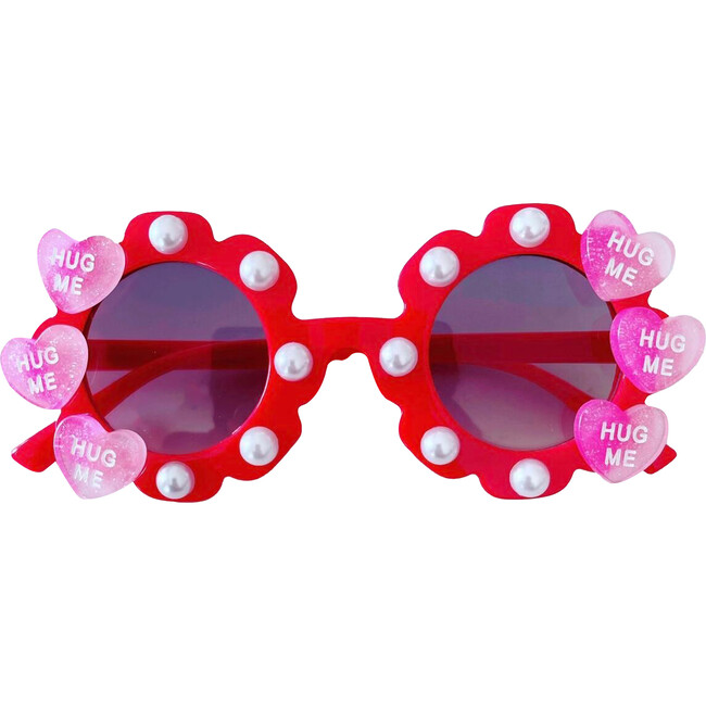 Red Hugs Cami Flower Sunnies, Red - Sunglasses - 1