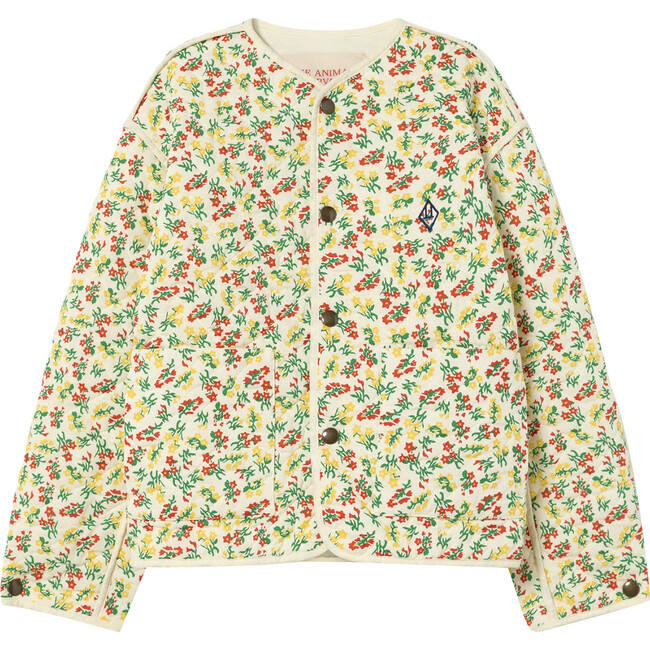 Starling Floral Printed Jacket, White - Jackets - 1