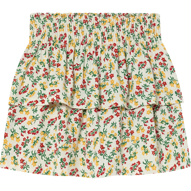 Kiwi Floral Printed Skirt, White - Skirts - 3
