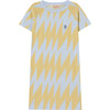 Gorilla Lightning Pattern Dress, Blue And Yellow - Dresses - 1 - thumbnail