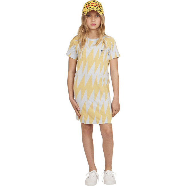 Gorilla Lightning Pattern Dress, Blue And Yellow - Dresses - 2