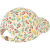 Hamster Floral Printed Cap, White - Hats - 3