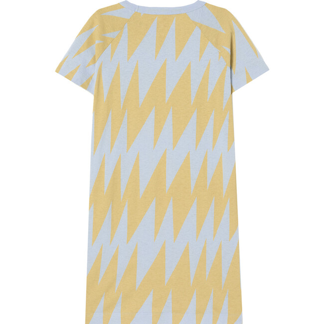 Gorilla Lightning Pattern Dress, Blue And Yellow - Dresses - 3