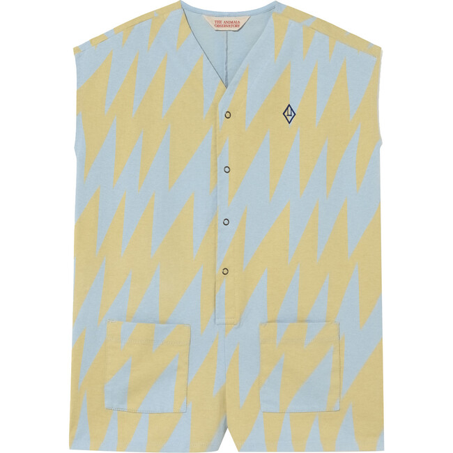 Ape Lightning Patterned Jumpsuit, Blue And Yellow