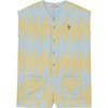 Ape Lightning Patterned Jumpsuit, Blue And Yellow - Jumpsuits - 1 - thumbnail