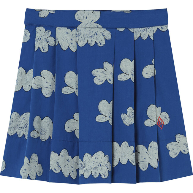 Turkey Cloud Patterned Skirt, Deep Blue - Skirts - 1
