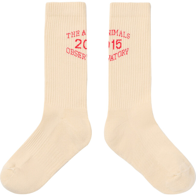 Worm Cotton Socks, White - Socks - 1