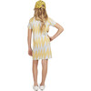Gorilla Lightning Pattern Dress, Blue And Yellow - Dresses - 4