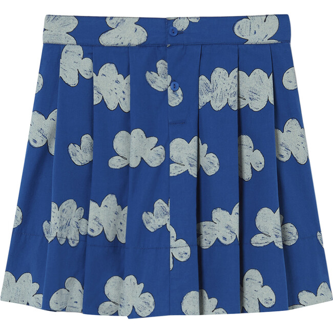 Turkey Cloud Patterned Skirt, Deep Blue - Skirts - 3