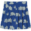 Turkey Cloud Patterned Skirt, Deep Blue - Skirts - 3