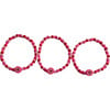 Heart Bracelet Set, Triple Pink - Bracelets - 1 - thumbnail